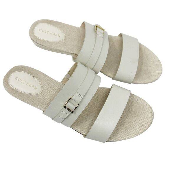 Cole Haan Francine Demi Wedge Slide Sandal Ivory Size 10 - Picture 1 of 11